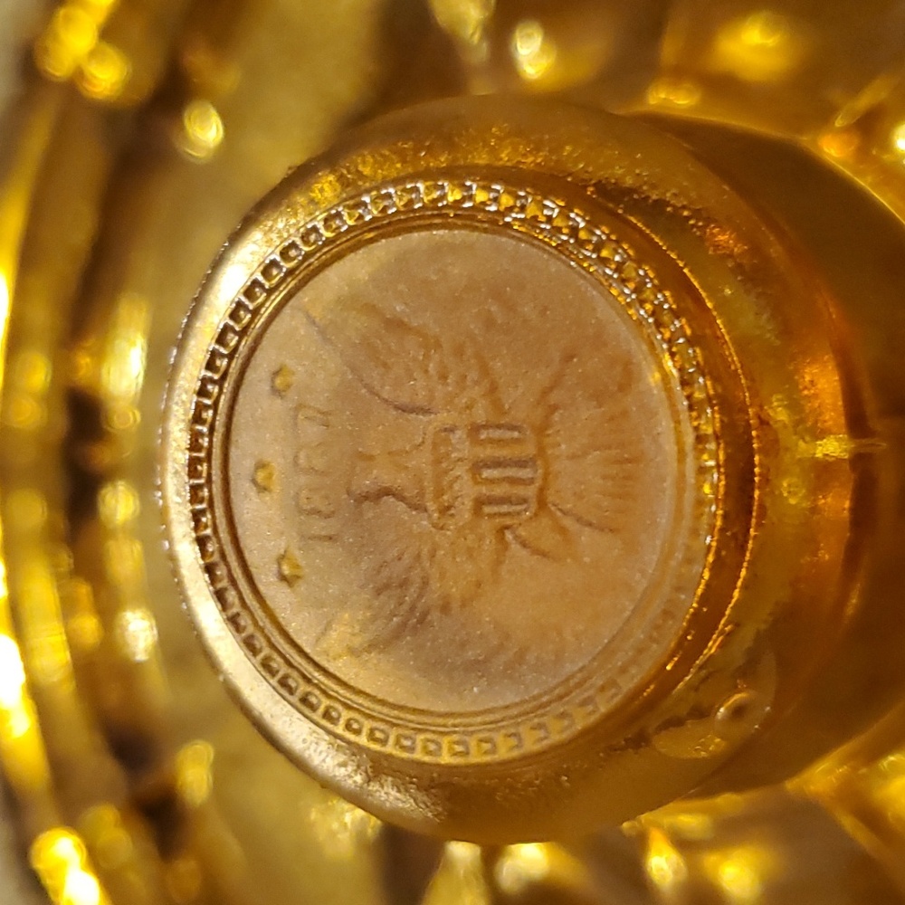 Fostoria Coin Amber Glass Candy Dish with Lid Eagle Liberty Bell - Picture 3 of 10